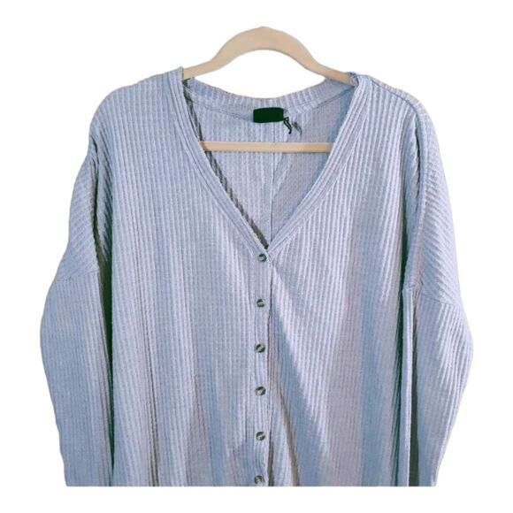 Out From Under Urban Outfitters Gray Jojo Oversized Thermal Lounge Women's XS - Picture 3 of 7